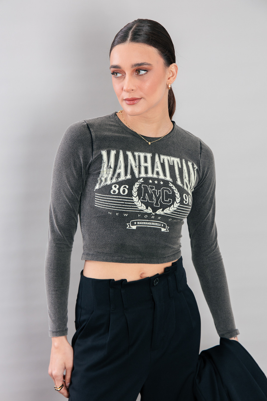 BLUSA COTTON MANGA LONGA MARMORIZADO MANHATTAN BLUSA COTTON MANGA LONGA MARMORIZADO MANHATTAN