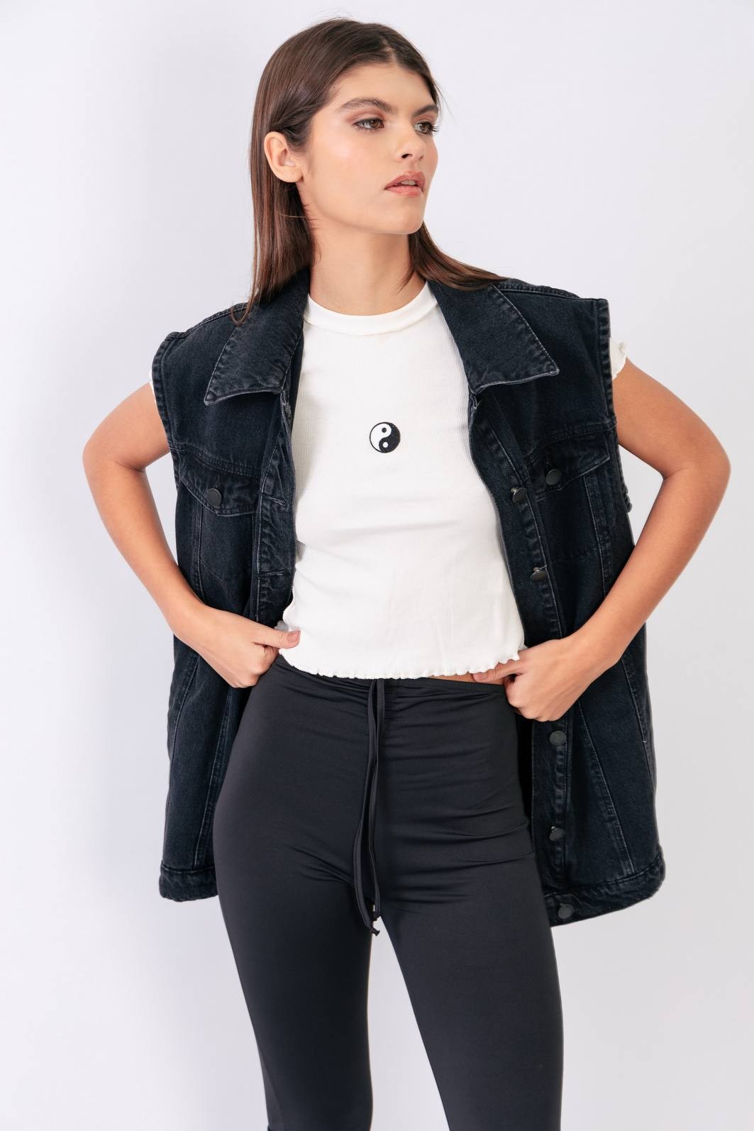 CROPPED CANELADA OFF WHITE YIN YANG CROPPED CANELADA OFF WHITE YIN YANG