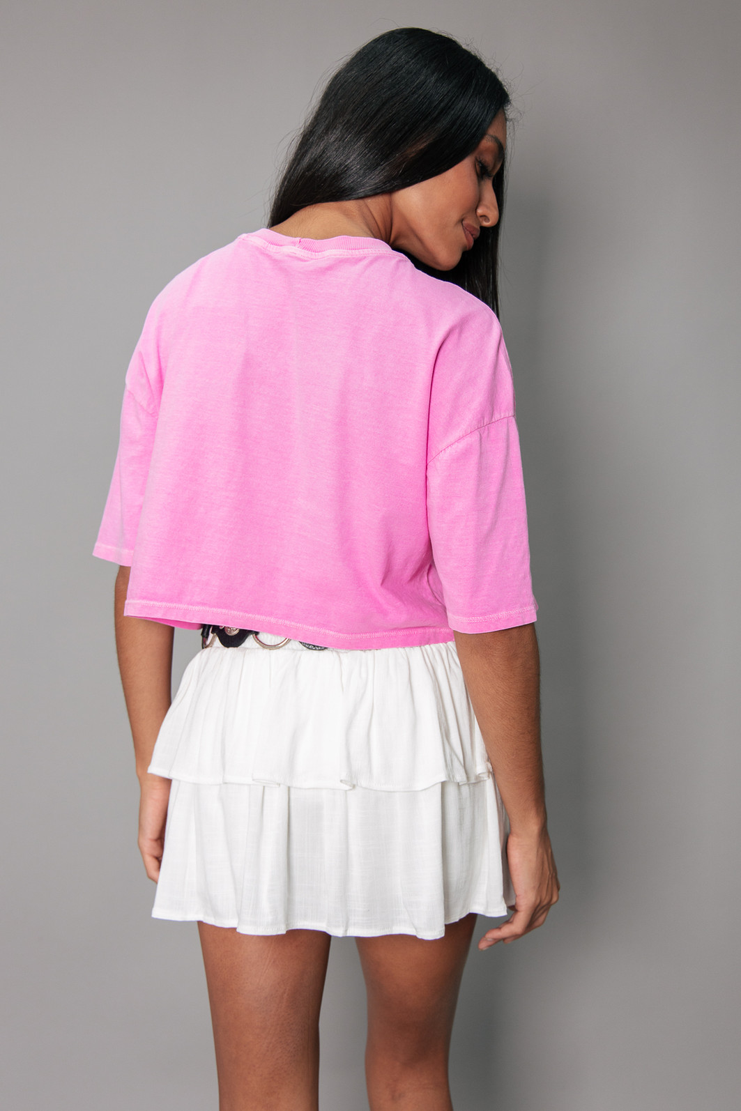 CAMISETA CROPPED BABYLOOK ROSA SMILE CAMISETA CROPPED BABYLOOK ROSA SMILE