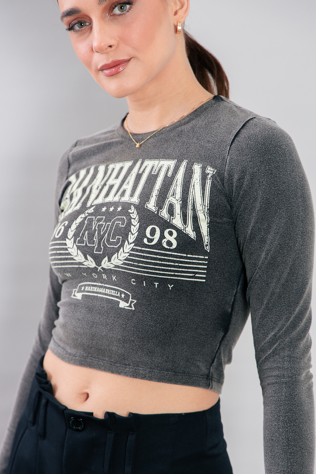 BLUSA COTTON MANGA LONGA MARMORIZADO MANHATTAN BLUSA COTTON MANGA LONGA MARMORIZADO MANHATTAN