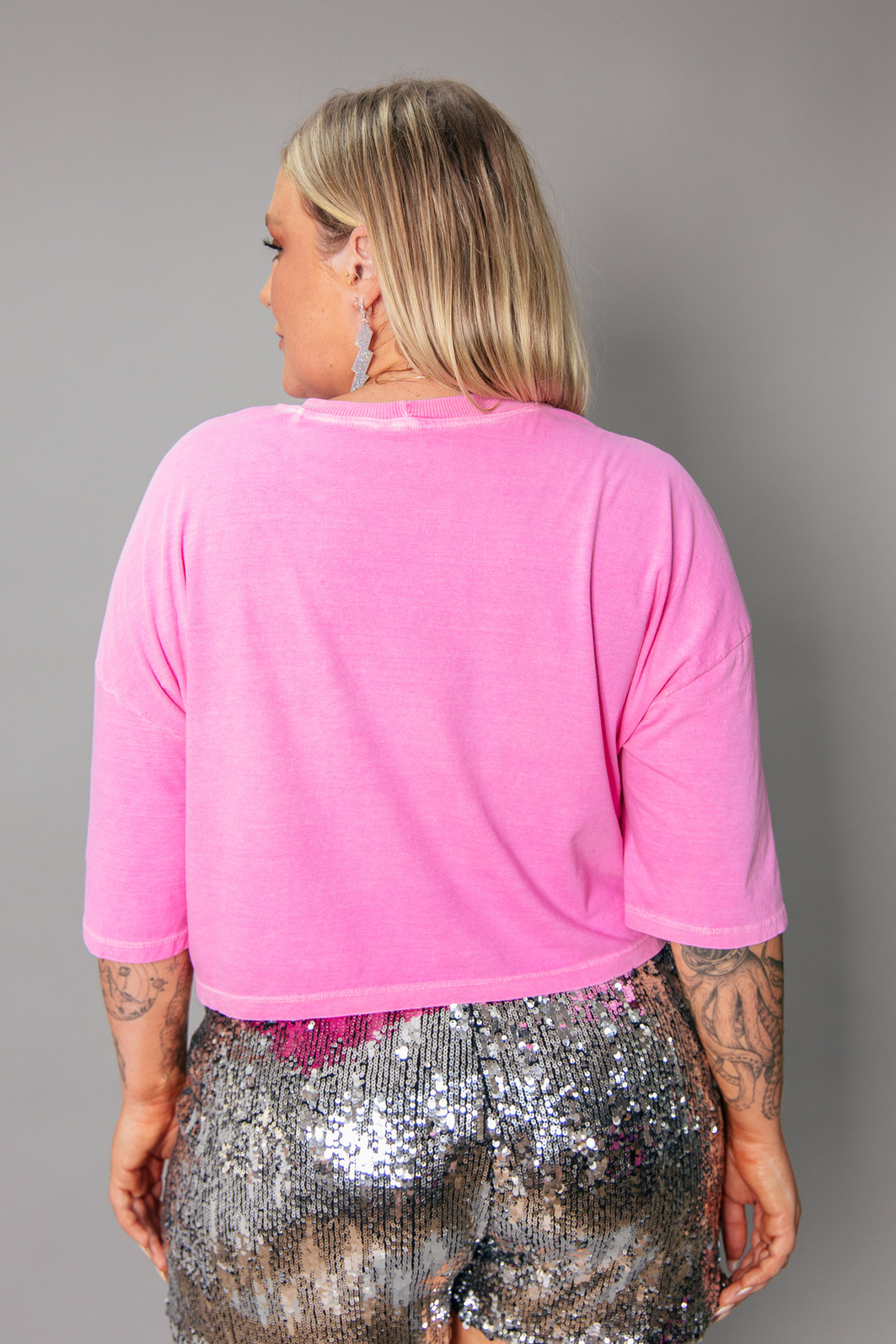 CAMISETA CROPPED BABYLOOK ROSA SMILE CAMISETA CROPPED BABYLOOK ROSA SMILE