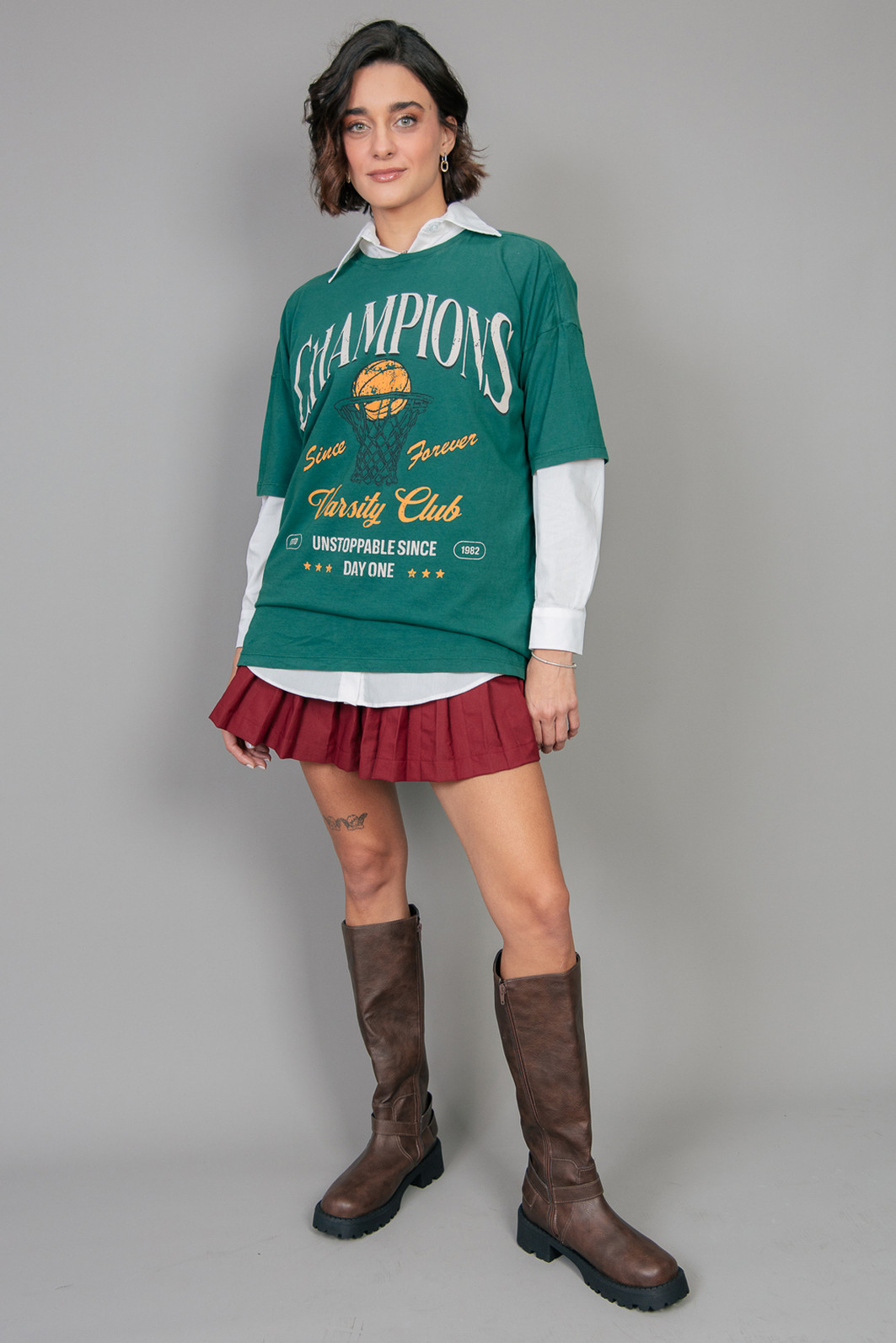 CAMISETA T-SHIRT OVERSIZED VERDE CHAMPIONS CAMISETA T-SHIRT OVERSIZED VERDE CHAMPIONS