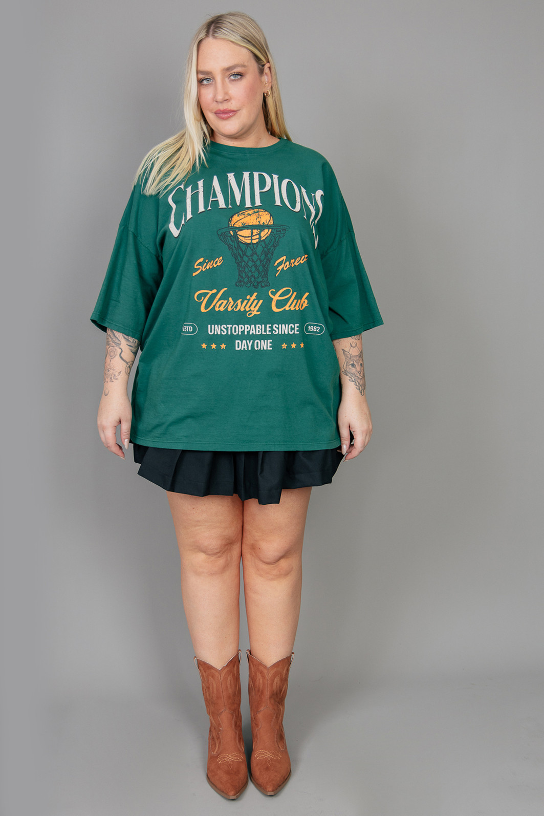 CAMISETA T-SHIRT OVERSIZED VERDE CHAMPIONS CAMISETA T-SHIRT OVERSIZED VERDE CHAMPIONS