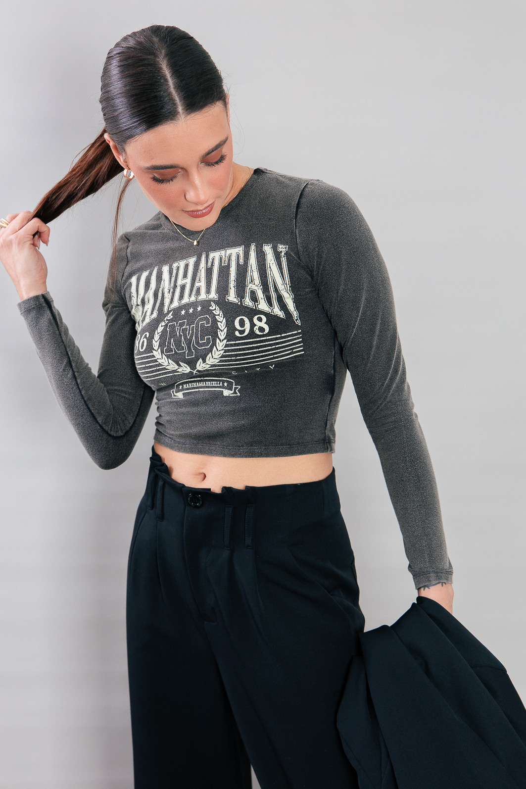 BLUSA COTTON MANGA LONGA MARMORIZADO MANHATTAN BLUSA COTTON MANGA LONGA MARMORIZADO MANHATTAN