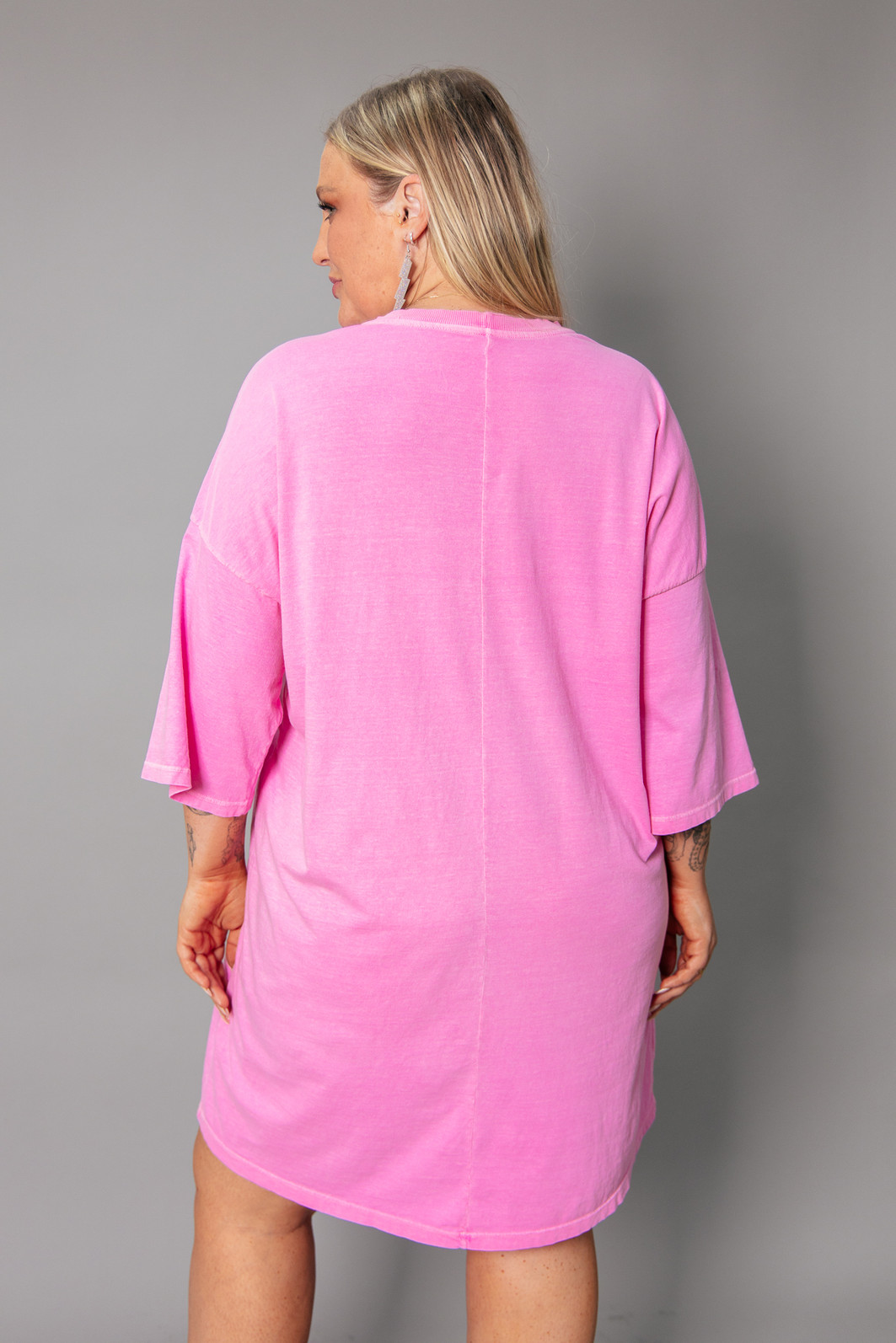 VESTIDO CAMISETÃO ROSA SUPERIOR BRAND