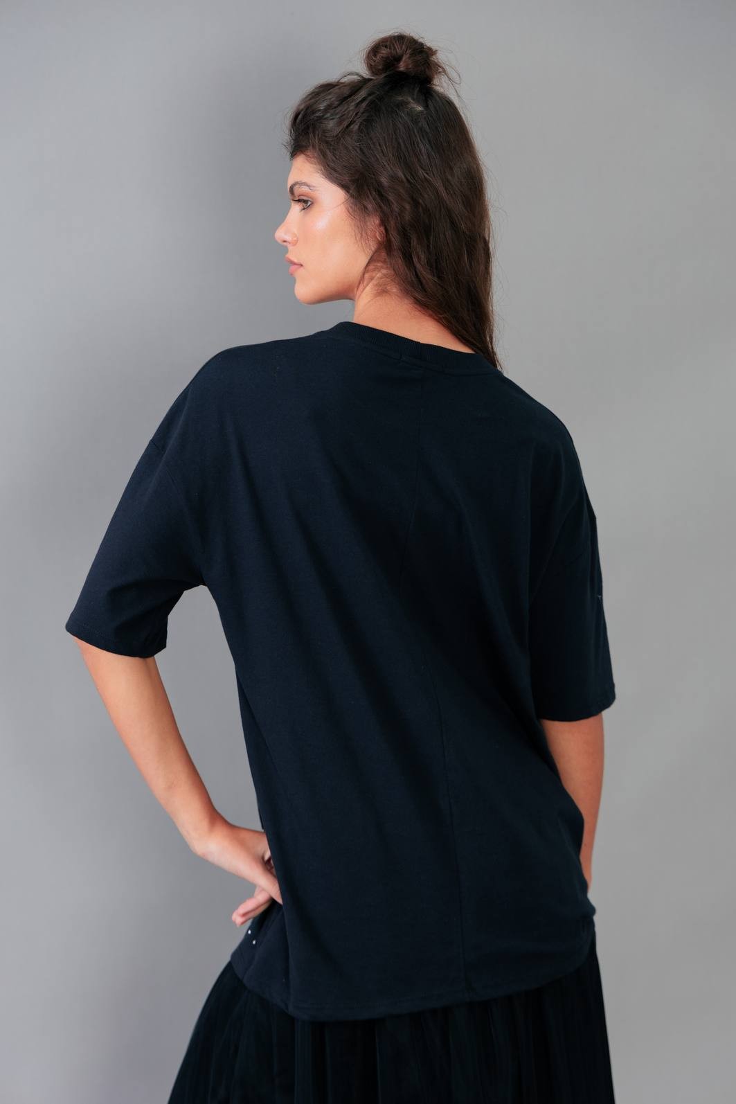 CAMISETA T-SHIRT VINTAGE PRETA COM STRASS ALRIGHT CAMISETA T-SHIRT VINTAGE PRETA COM STRASS ALRIGHT