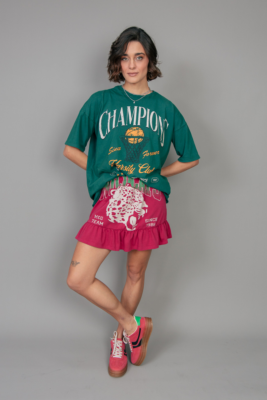 CAMISETA T-SHIRT OVERSIZED VERDE CHAMPIONS CAMISETA T-SHIRT OVERSIZED VERDE CHAMPIONS