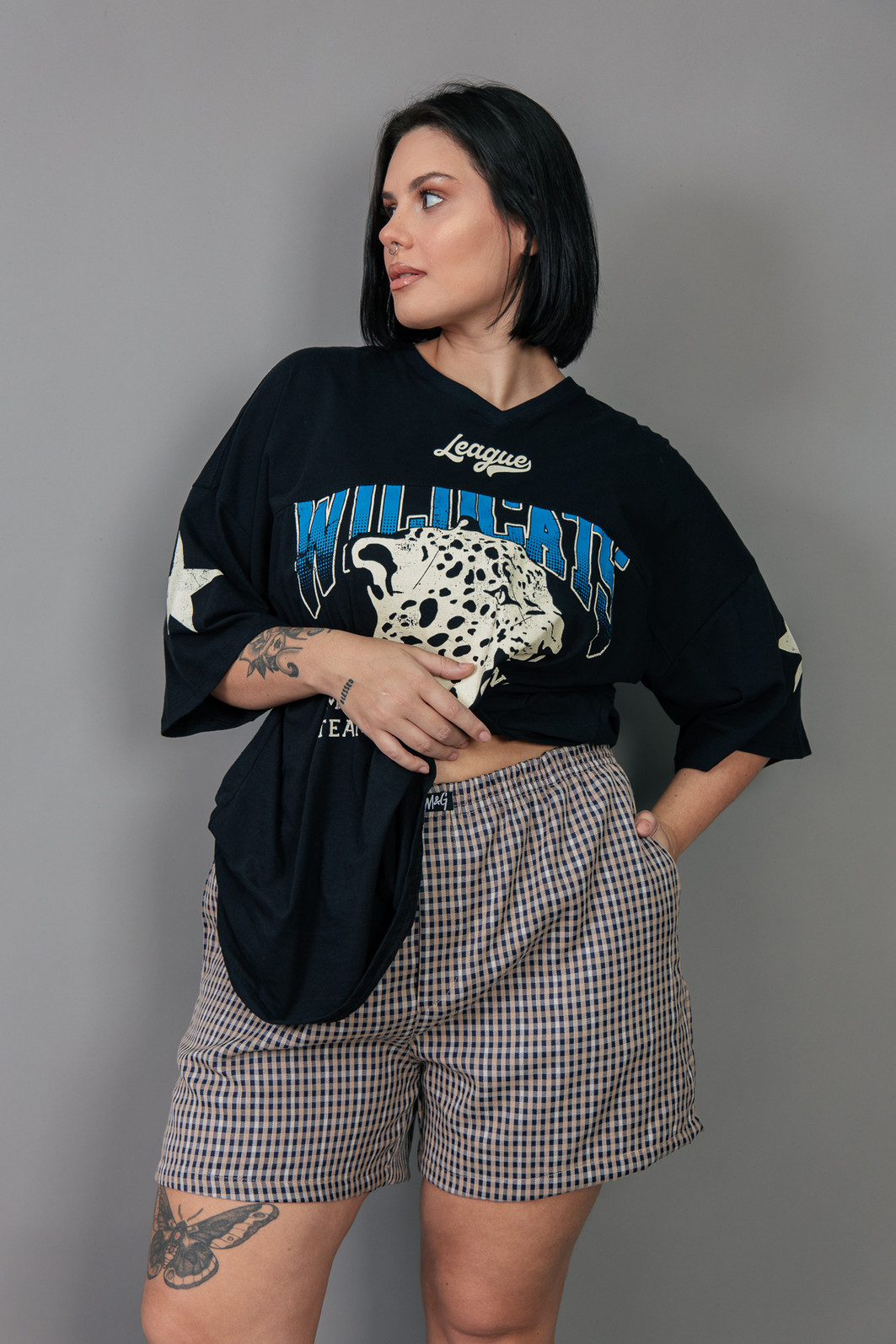 BERMUDA SAMBA CANÇÃO MARROM XADREZ BERMUDA SAMBA CANÇÃO MARROM XADREZ