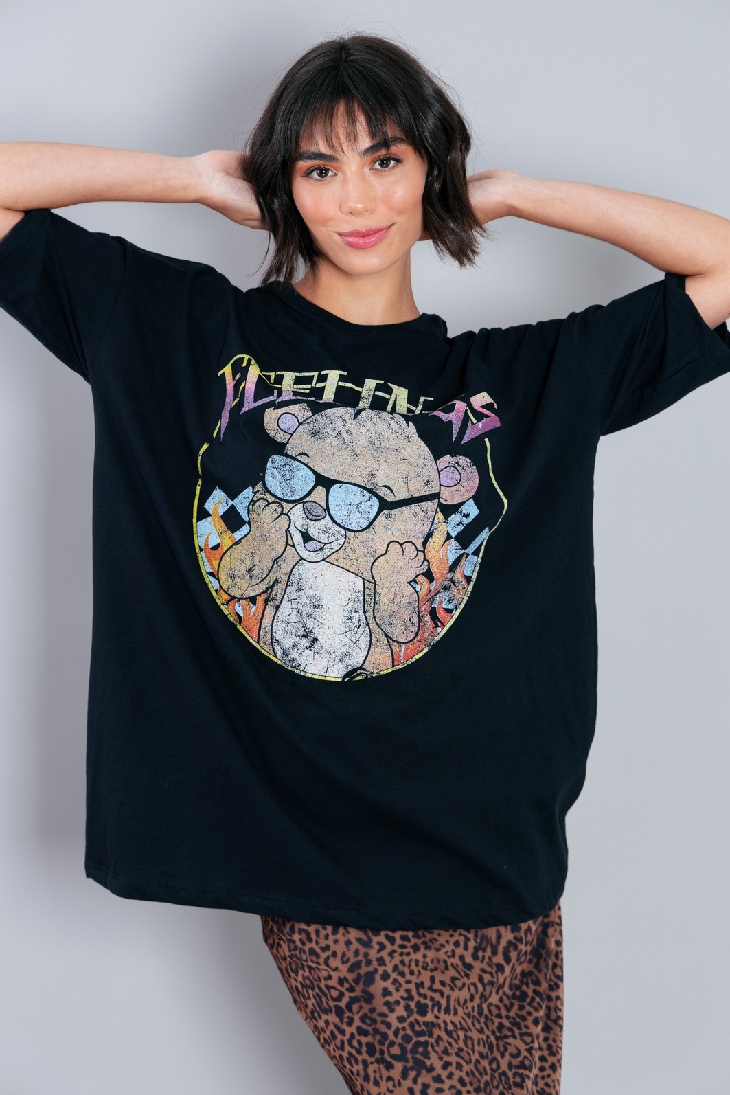 CAMISETA T-SHIRT OVERSIZED PRETA FEELINGS CAMISETA T-SHIRT OVERSIZED PRETA FEELINGS