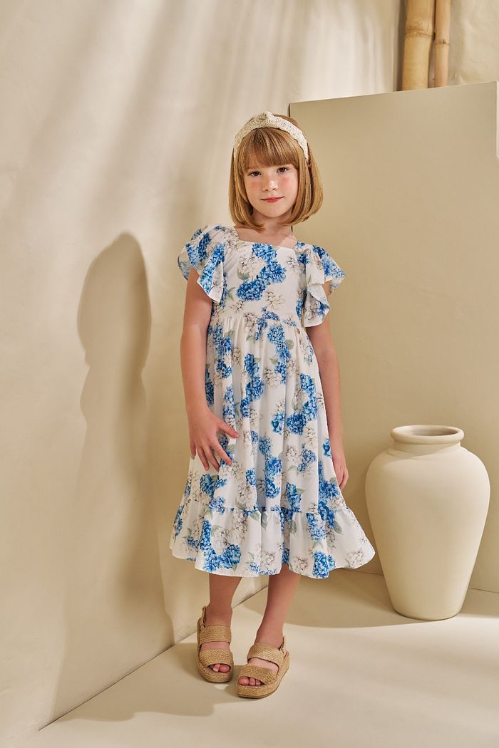 VESTIDO MIDI EM OLÍMPIA PORCELANA