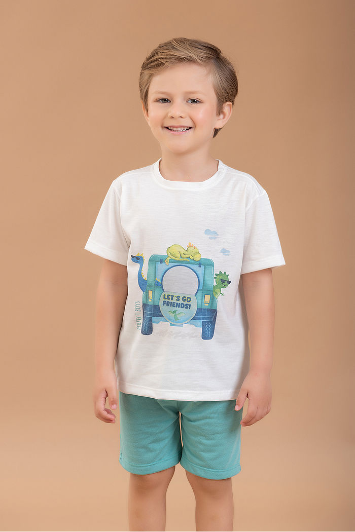 CONJUNTO PIJAMA CAMISETA E SHORTS EM MEIA MALHA PV