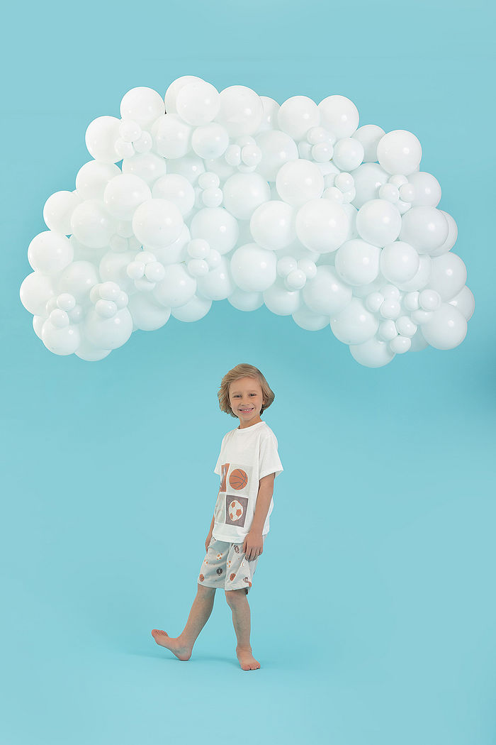 CONJUNTO PIJAMA CAMISETA EM MEIA MALHA PV E SHORTS EM MEIA MALHA PV ESPORTES