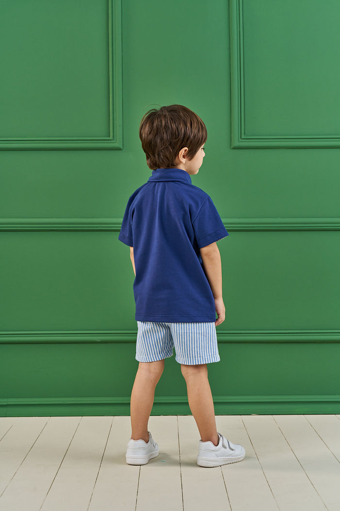 CONJUNTO POLO EM PIQUET E SHORT EM TECIDO ECO CAMOMILA