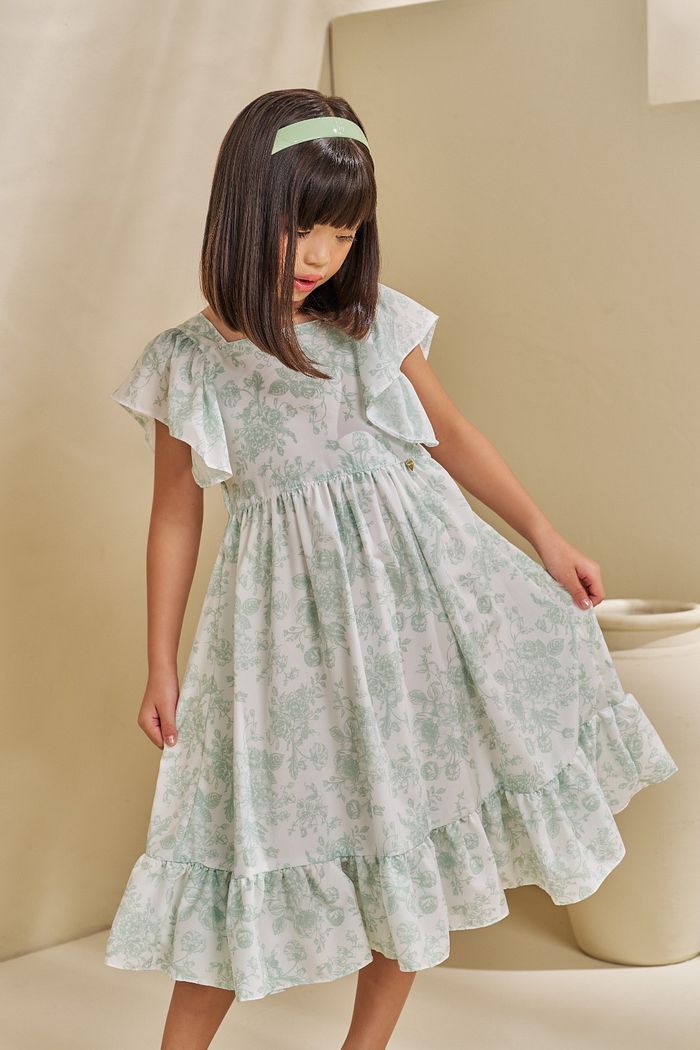 VESTIDO MIDI EM OLÍMPIA SANTORINI