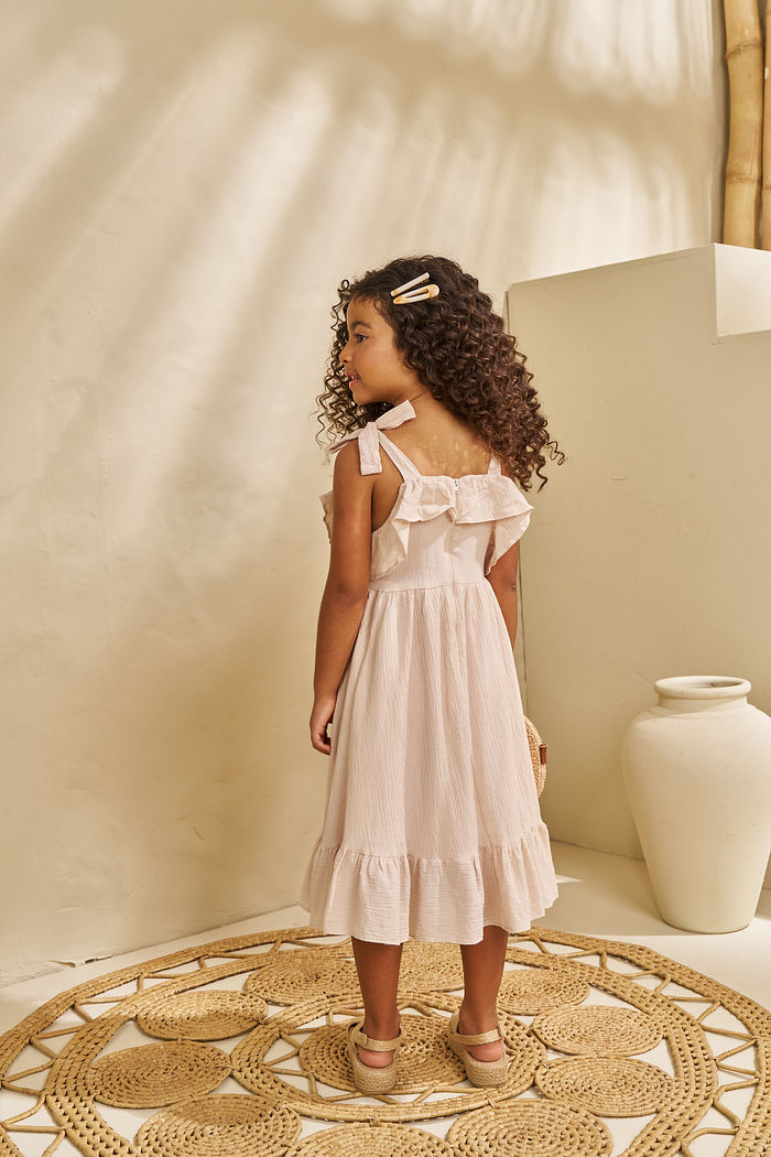 VESTIDO MIDI EM TECIDO GAZE