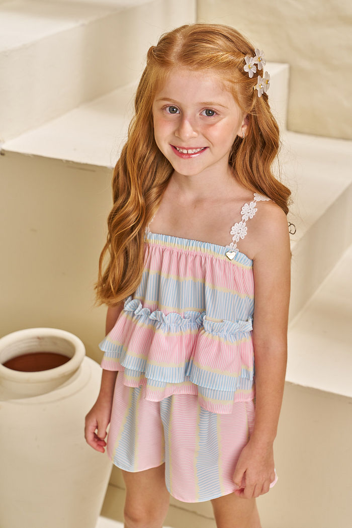 CONJUNTO CROPPED E SHORTS EM OLÍMPIA POSITANO