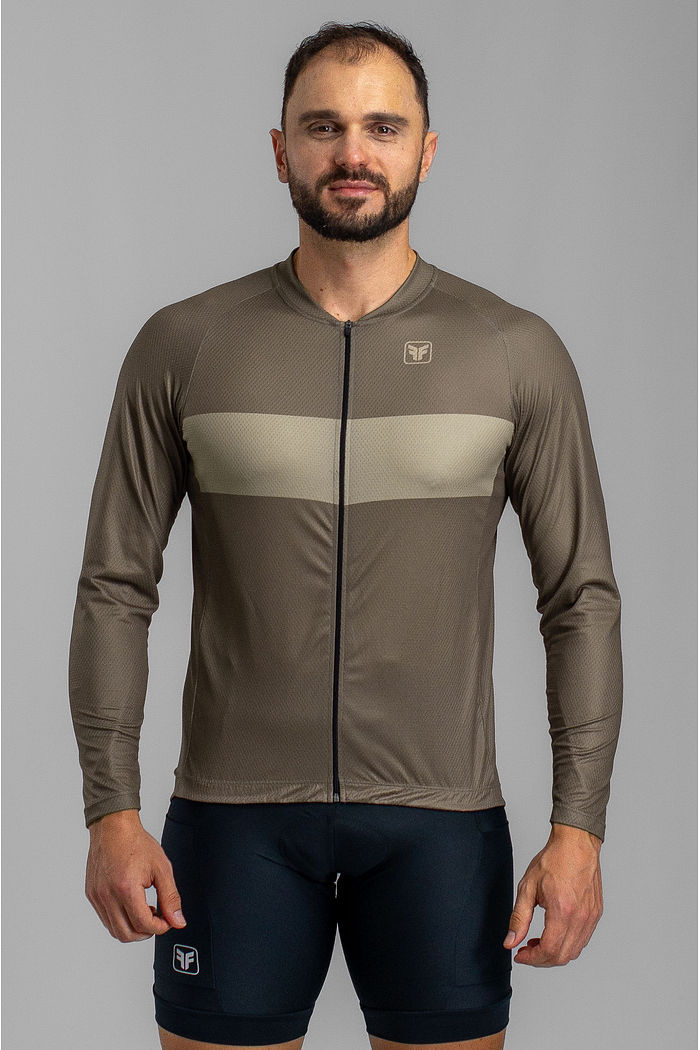CAMISA DE CICLISMO MASCULINA BASIC MANGA LONGA MOUSSE