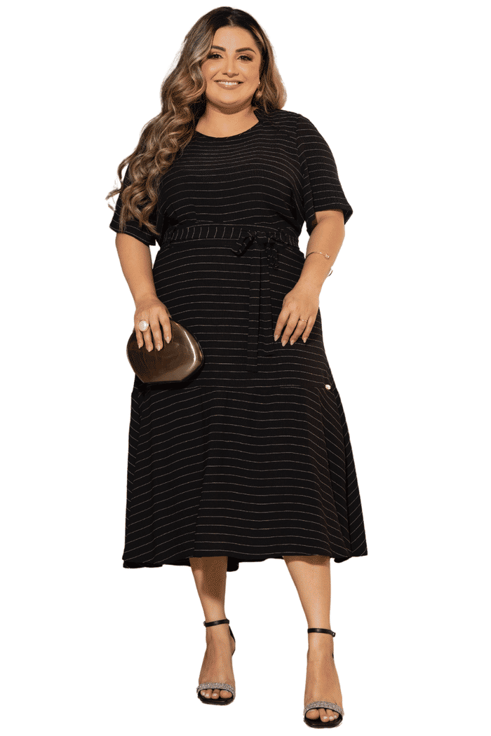 CONJUNTO PLUS CREPE TEXTURIZADO RISCA DE GIZ - 04610