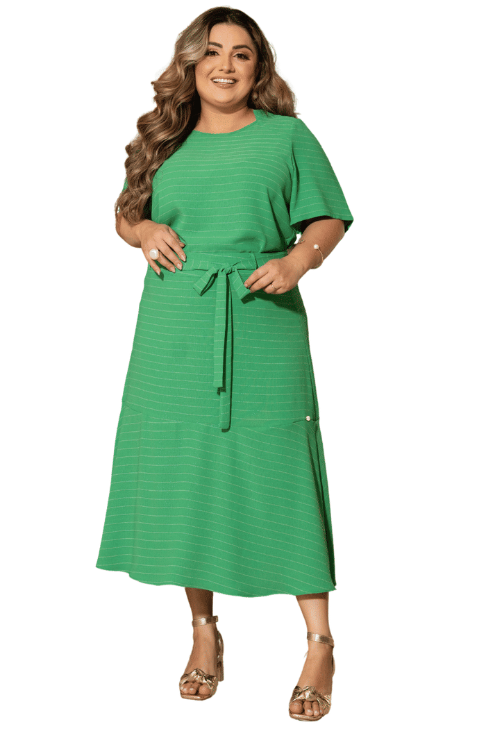 CONJUNTO PLUS CREPE TEXTURIZADO RISCA DE GIZ - 04610