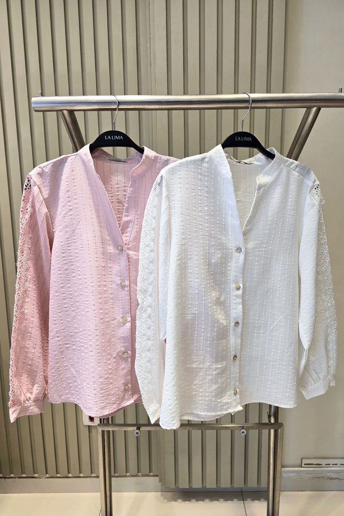 Camisa Renda Bordada 2 Cores