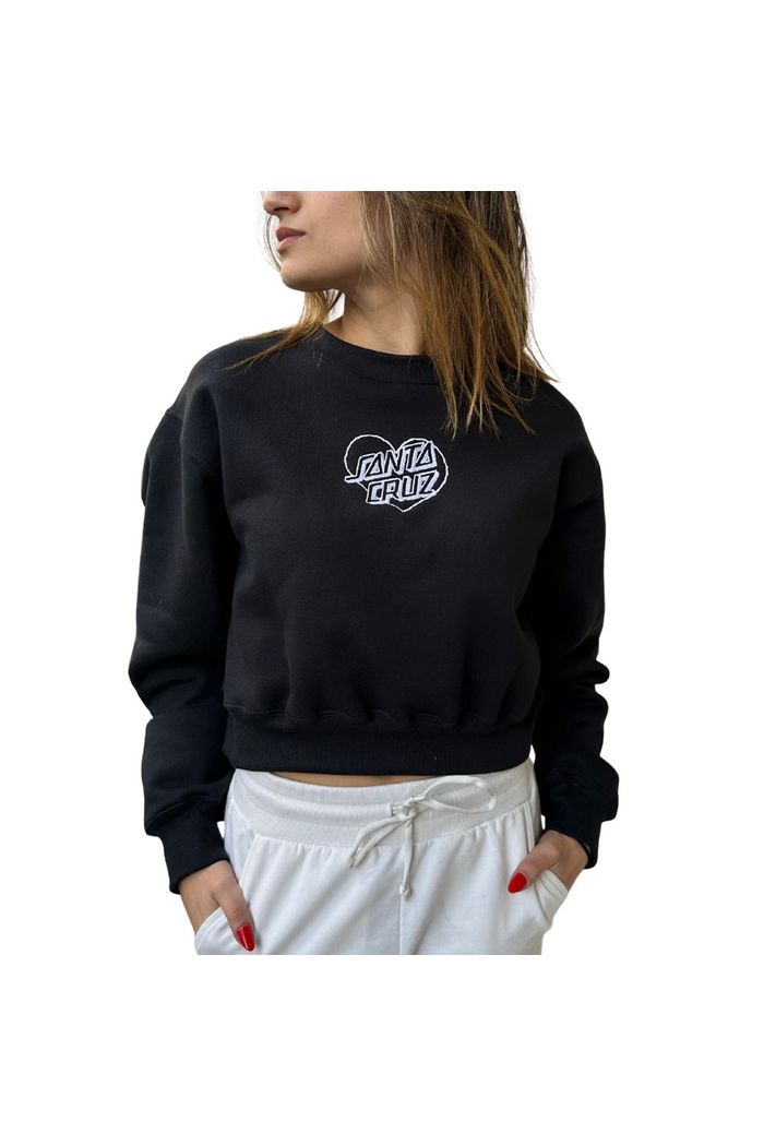 Moletom Santa Cruz Careca Feminino Heart Dot Embroidery Crew