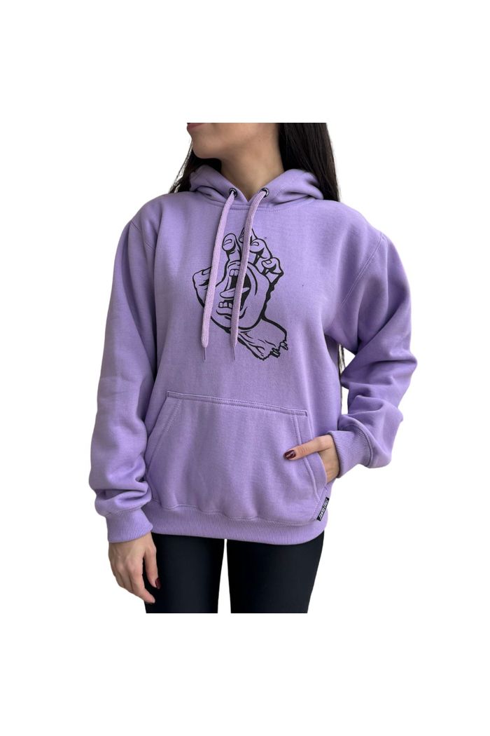 Moletom Santa Cruz Juvenil Canguru Fechado Simplified Screaming Hand Mono Front