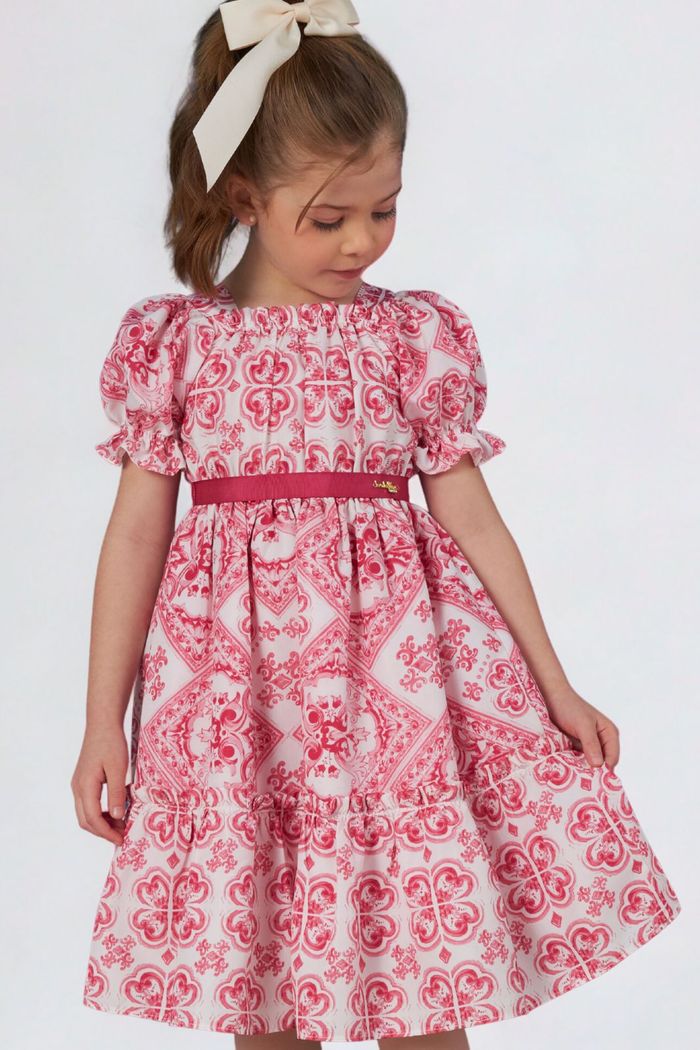 Vestido com estampa majolica