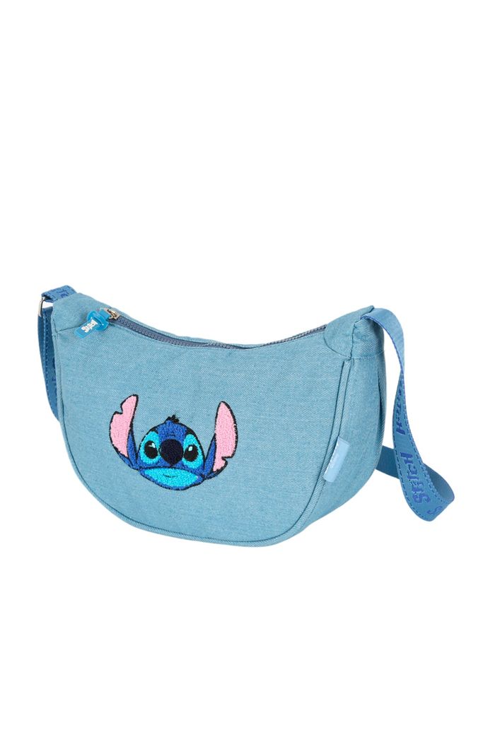 Bolsa Infantil Transversal Jeans Stitch Love Azul
