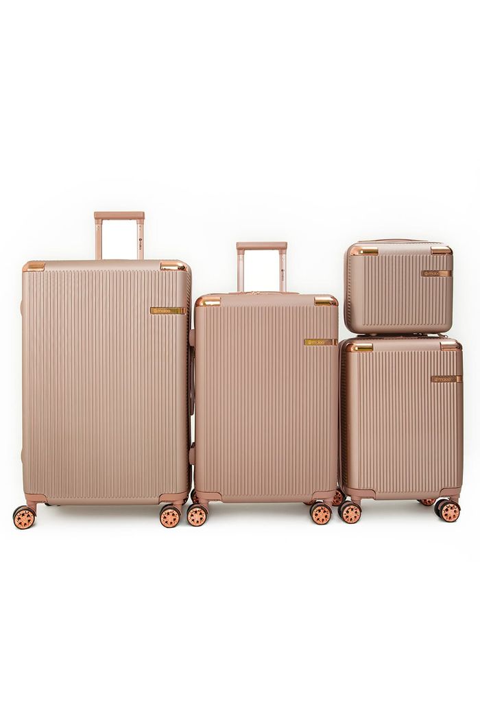 Kit de Malas de Viagem 3 Peças e Frasqueira Croacia Maloa Rose