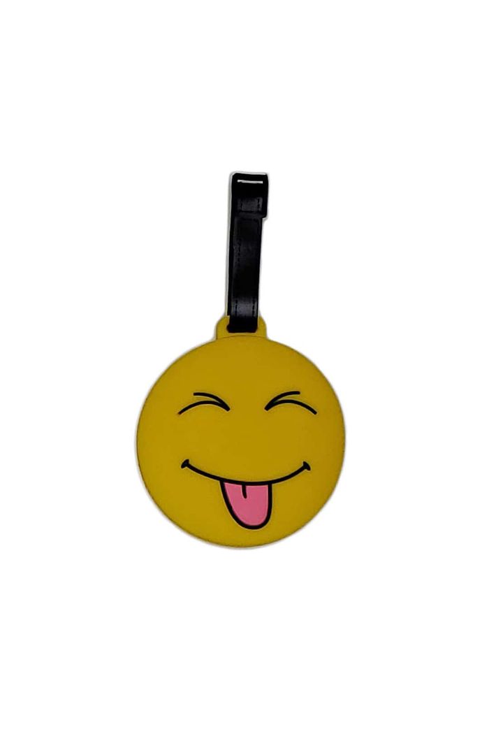 Tag Identificador de Bagagem para Malas de Viagem Smile mostrando Lingua