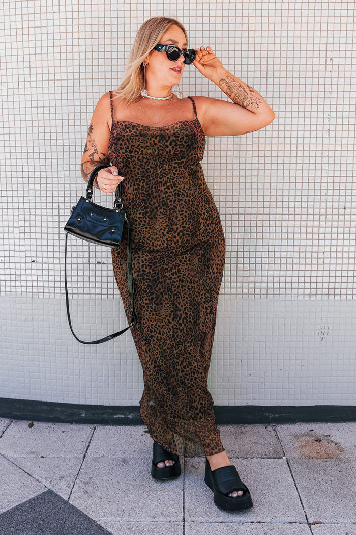 VESTIDO LONGO SLIP DRESS TULE DE ONCINHA