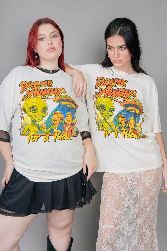 CAMISETA T-SHIRT BOYFRIEND OFF WHITE TAKE ME AWAY