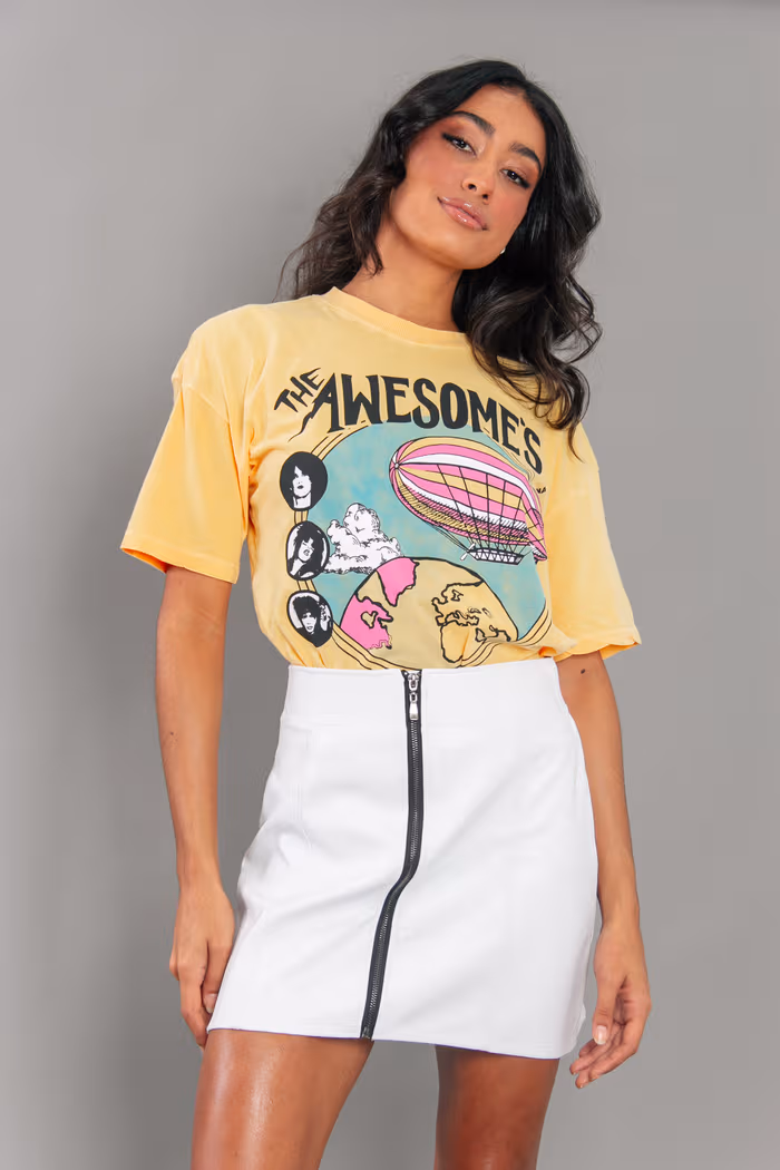 CAMISETA T-SHIRT VINTAGE AMARELA THE AWESOME'S