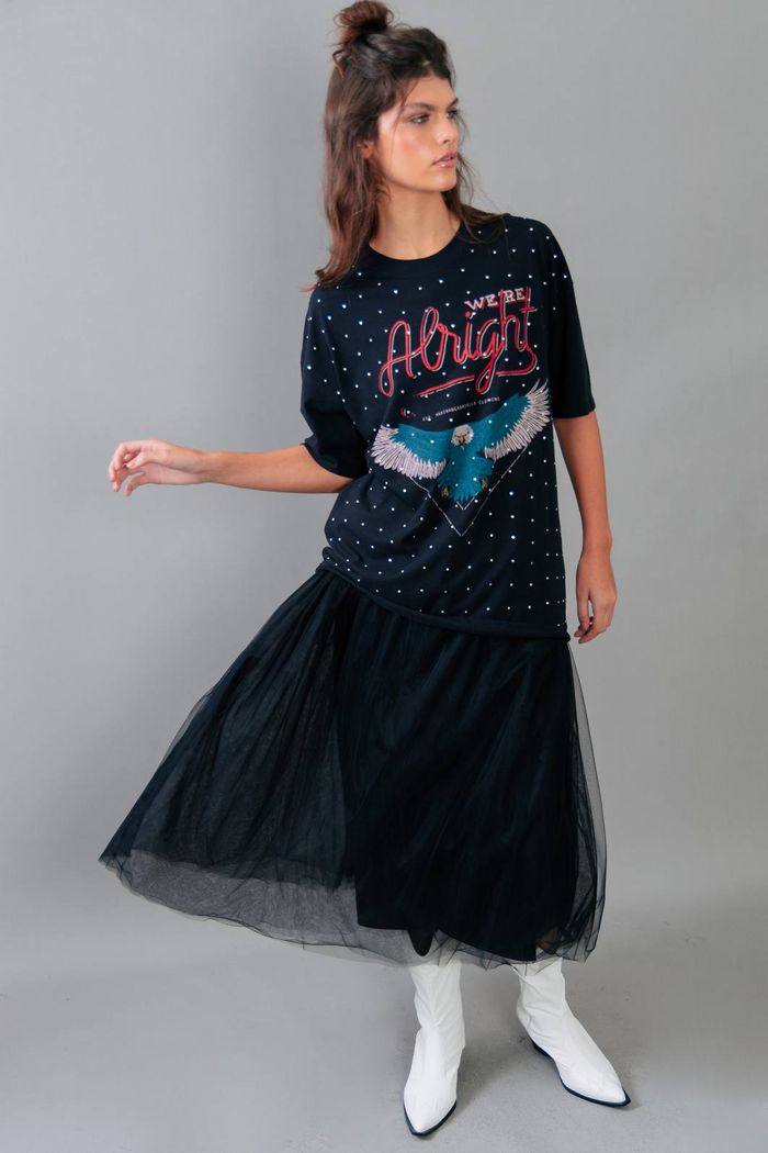 SAIA MIDI TULE PRETA