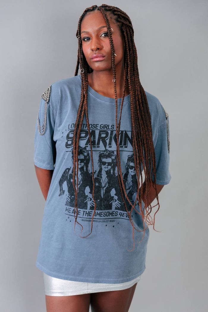 CAMISETA T-SHIRT BOYFRIEND COM OMBREIRA SPARKING