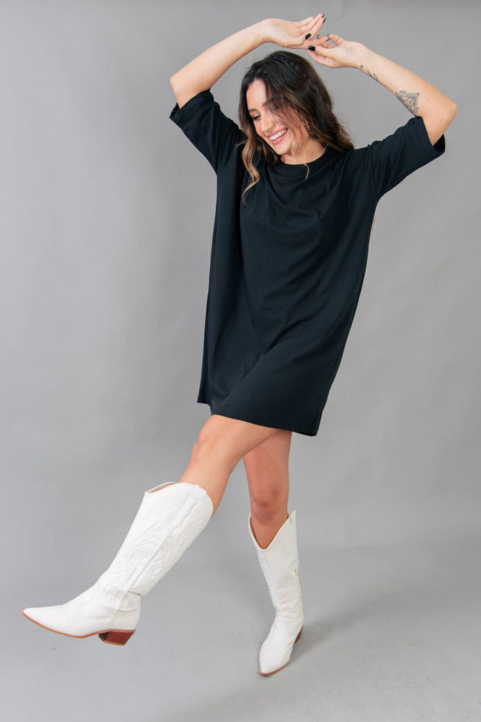 VESTIDO CAMISETÃO DRESS BÁSICO PRETO