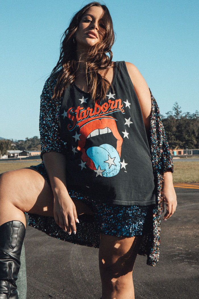 REGATA AMPLA PRETA  COM SILK STARBORN