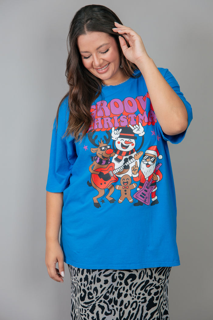 CAMISETA T-SHIRT VINTAGE AZUL GROOVY