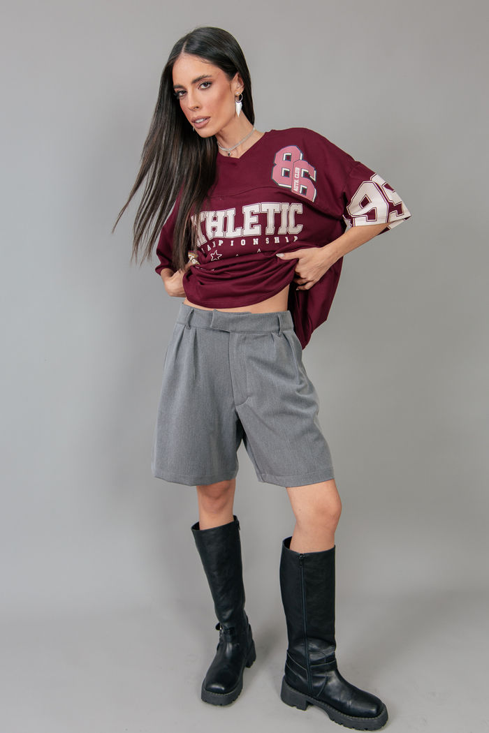 BERMUDA ALFAIATARIA CINZA