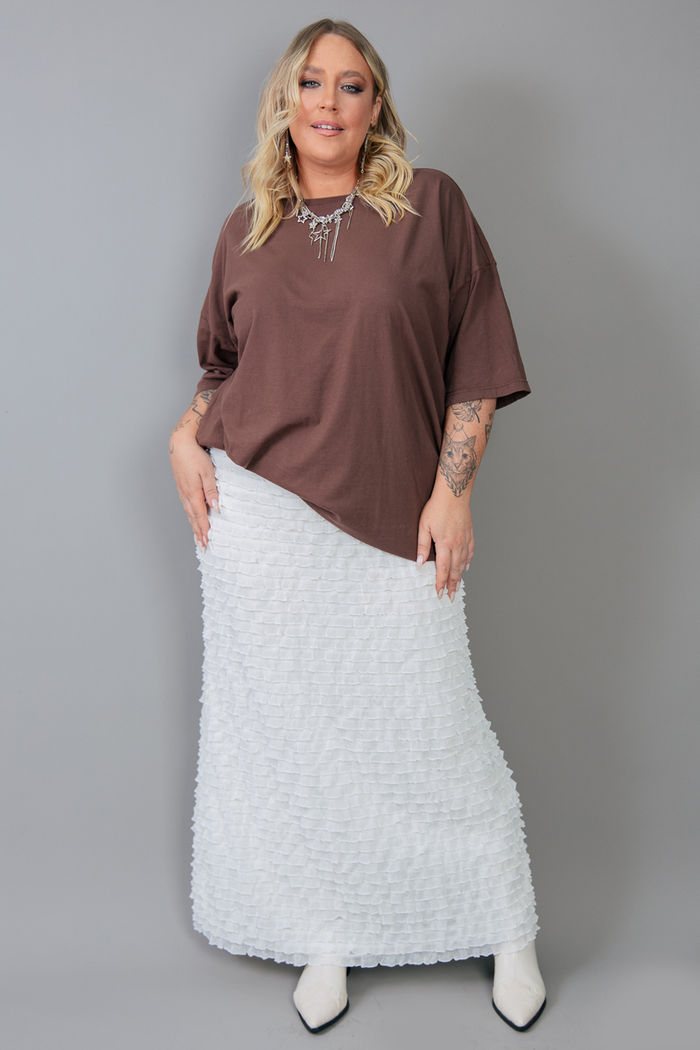 SAIA MIDI FRU FRU OFF WHITE