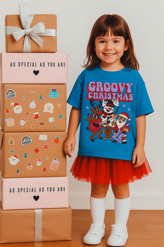 CAMISETA T-SHIRT INFANTIL AZUL GROOVY