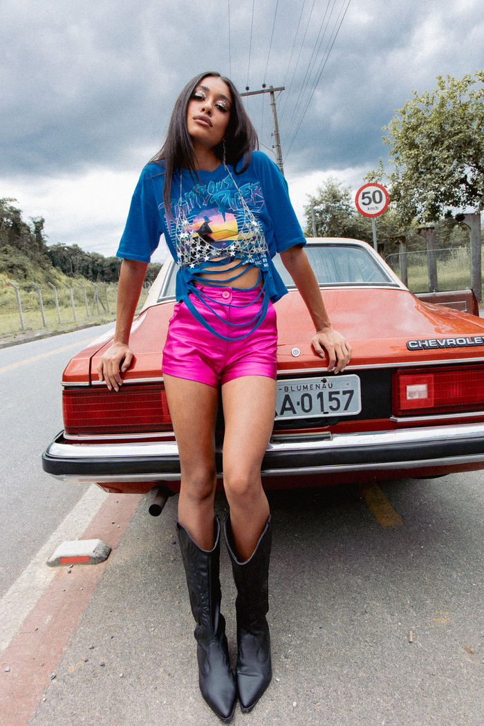 SHORT HOT PANT RESINADO PINK