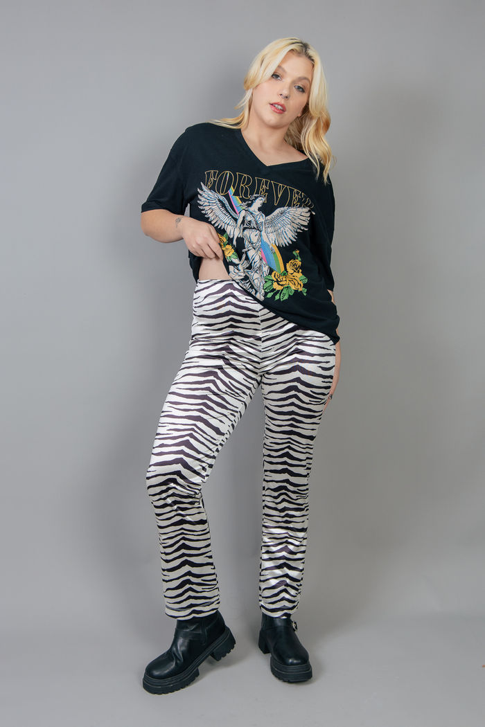 CALÇA DE ZEBRA COM ELASTANO