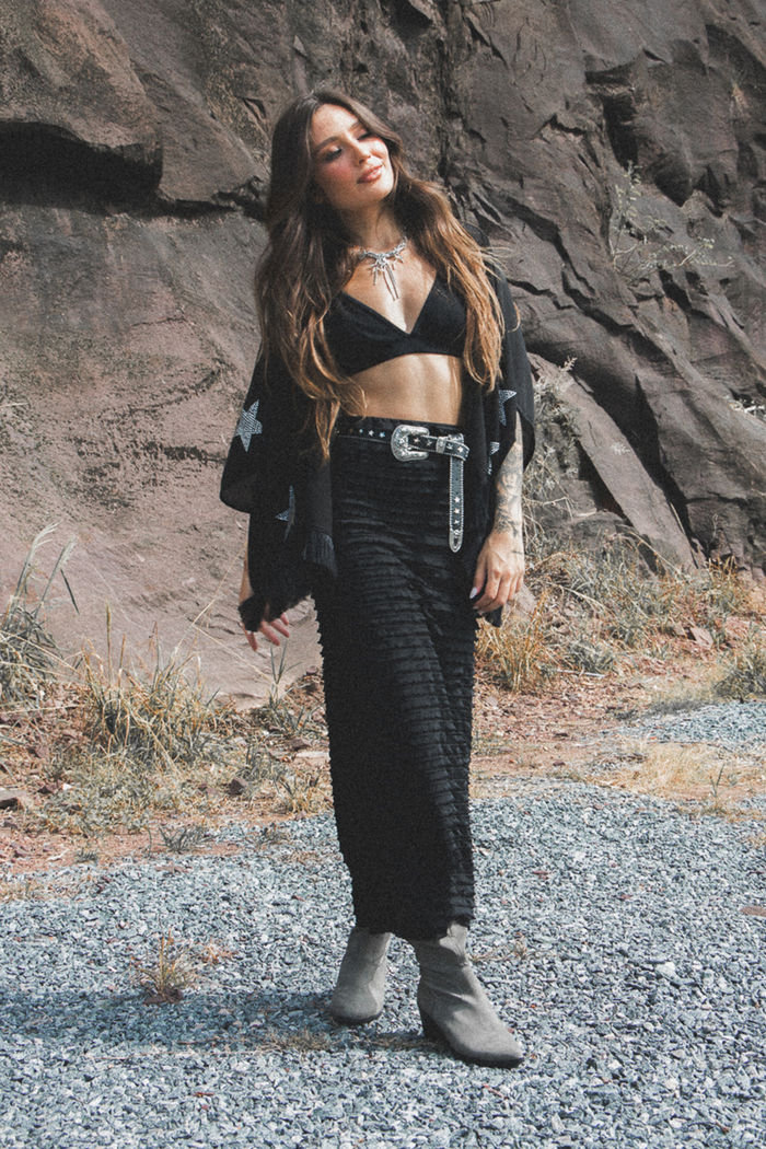 SAIA MIDI FRU FRU PRETA