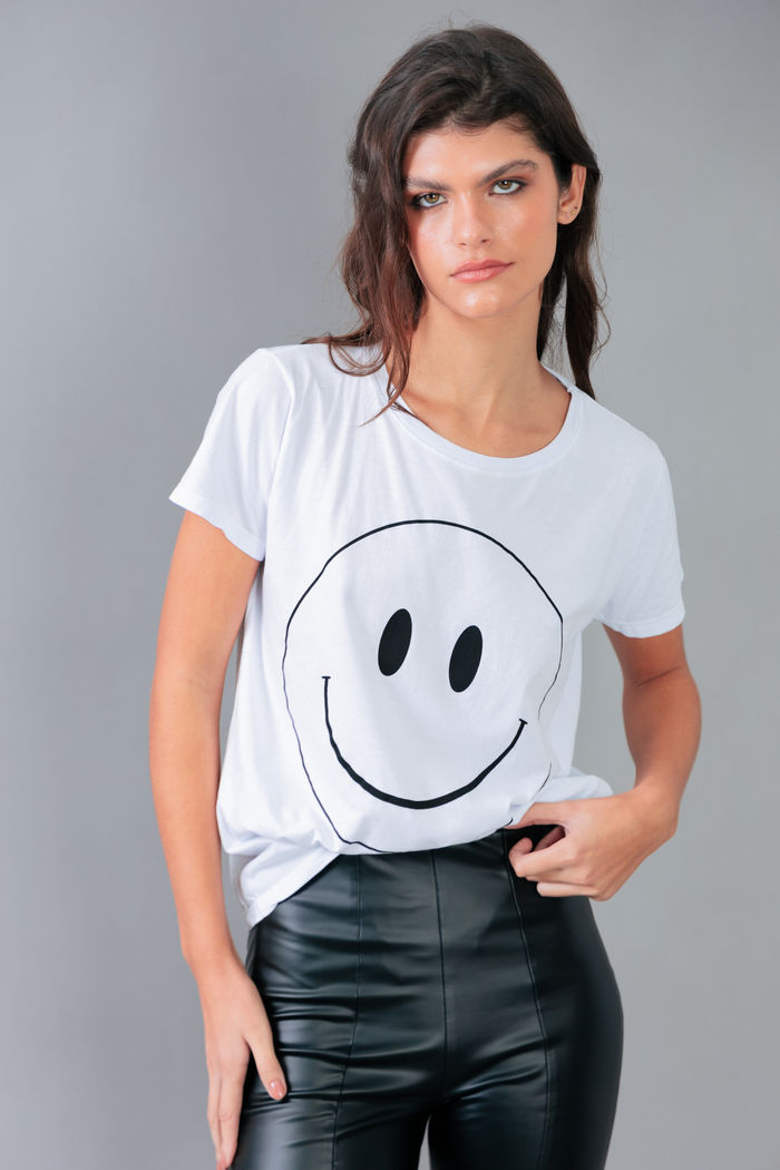 CAMISETA T-SHIRT BRANCA SMILE