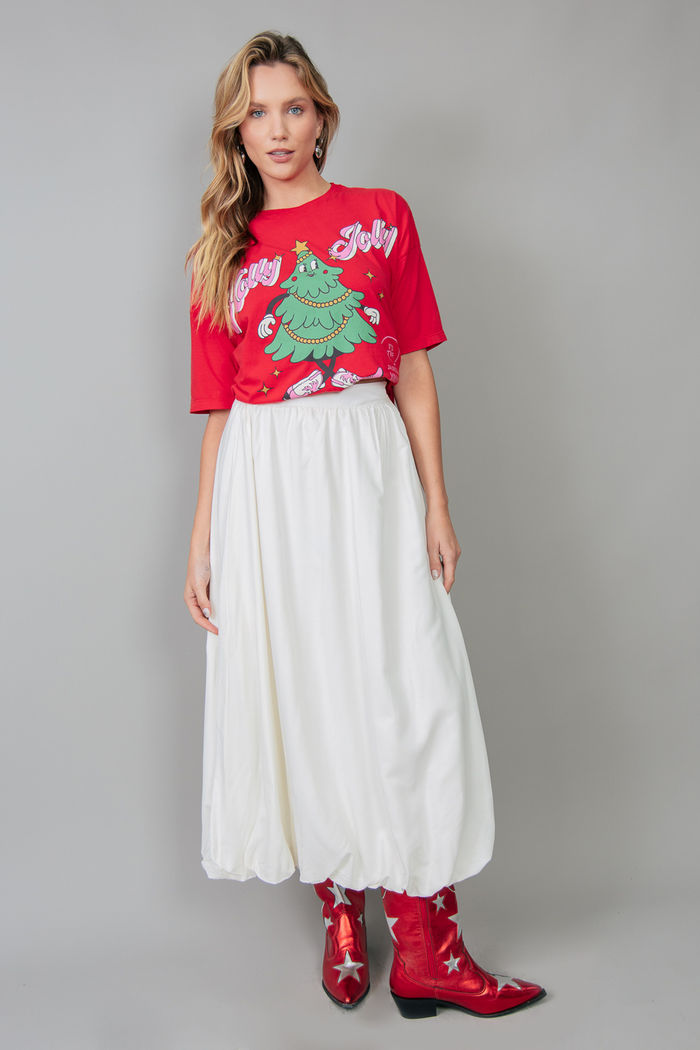 SAIA LONGA BALONÊ OFF WHITE