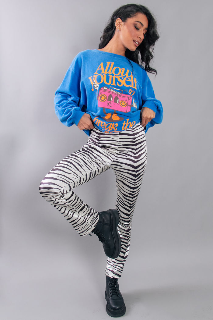 CALÇA DE ZEBRA COM ELASTANO