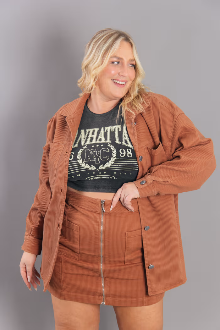 SAIA DE COTELÊ  OCRE  COM ZÍPER