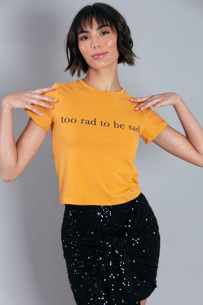 CAMISETA BABYLOOK DE COTTON OCRE TOO RAD