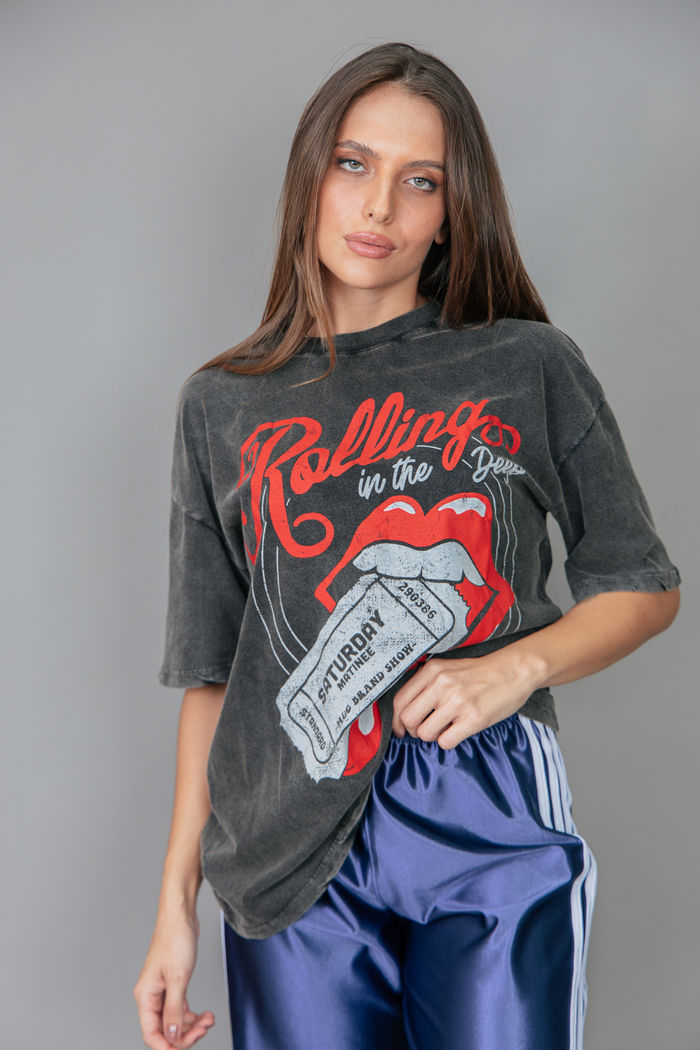 CAMISETA T-SHIRT VINTAGE MARMORIZADA ROLLING